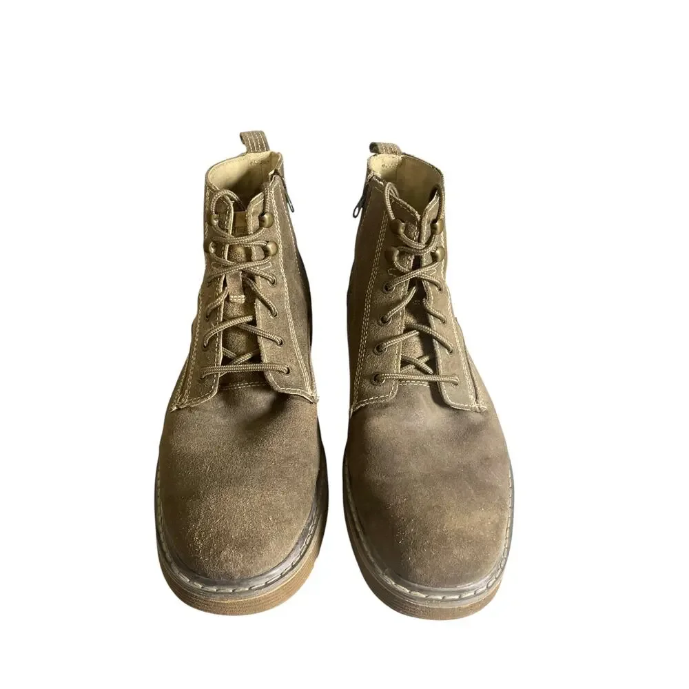 Skechers Men’s Beige Suede Lace Up Utility 6” Boots Size-11
